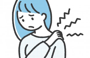 女性　肩こり　イラスト