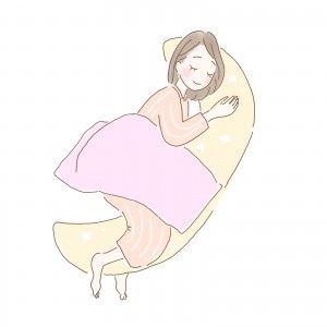妊婦　抱き枕　寝ている