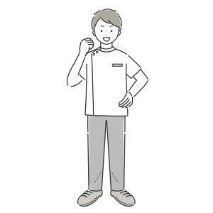 応援する　白衣　男性