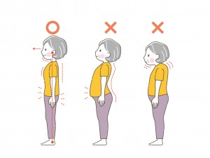 姿勢良い　悪い　シニア